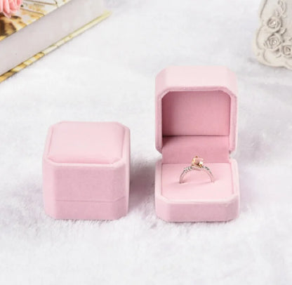 6PCS Red Velvet Heart Ring Boxes – Romantic Jewelry Display & Gift Case for Engagement, Wedding & Wholesale