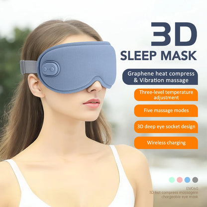 USB Heated Eye Mask with Vibration Massage – Relieve Eye Fatigue, Dry Eyes, and Promote Sleep for Home, Office & Travel