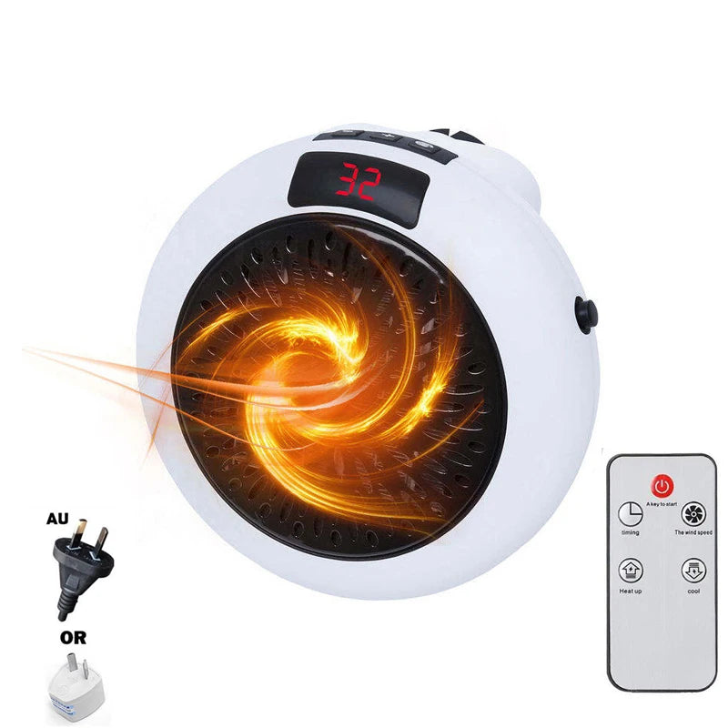 Portable Electric PTC Ceramic Heater — Mini Hot Air Fan for Home, Desktop, or Wall Mount Winter Heating