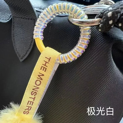 2PCS Labubu Silicone Anti-Drop Keychain Rope – Colorful Buckle Protection Ring