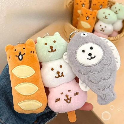 Cute Food Plush Pendant Bag Keychain - Creative Decorative Hanging Charm 1/3 Pcs