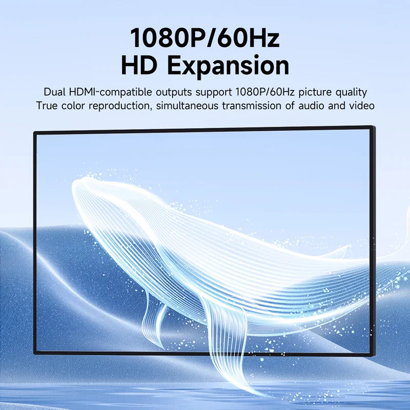 Hagibis USB-A/C to HDMI Adapter MST Dual Monitor Converter – Triple Display Dock for M1/M2/M3 MacBook & Windows Laptop Support
