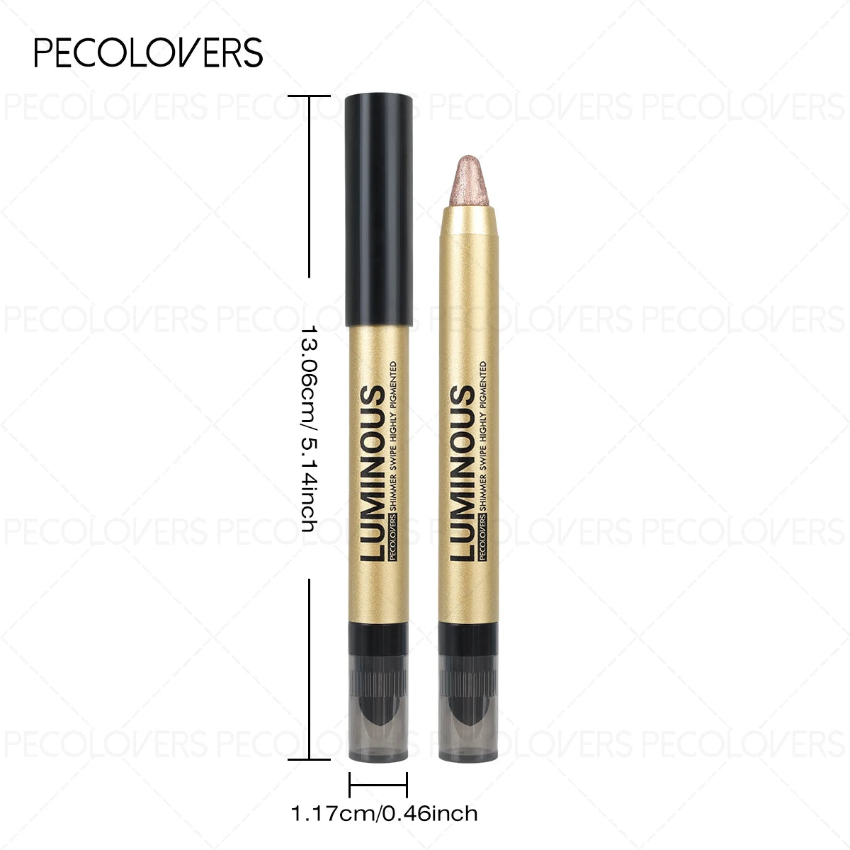 Dual-Ended Waterproof Eyeshadow Stick – Smudge-Proof Glitter and Matte Eye Makeup with Sponge Applicator