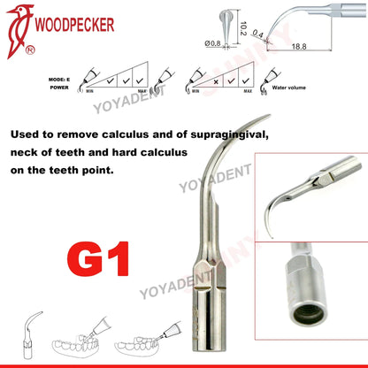 Woodpecker Dental Scaler Tips – Ultrasonic Tooth Cleaning, Endo & Perio Scaling Tips, Fit EMS UDS Scaler Handpiece