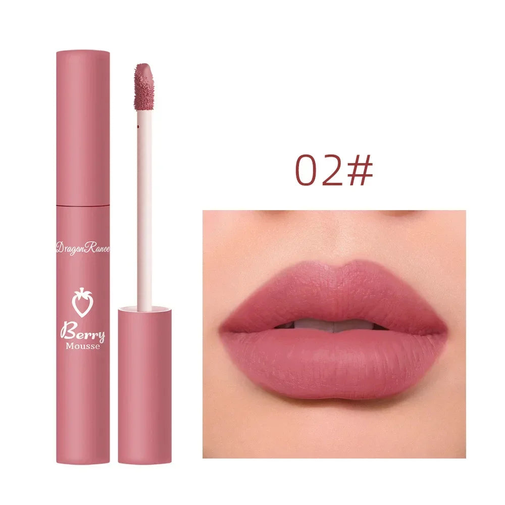 Nude Matte Lip Gloss - 12 Colors Long-Lasting Velvet Waterproof Non-Fade Non-Stick Lipstick for Women’s Makeup