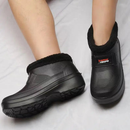 Men’s Winter Waterproof Snow Boots – Warm Cotton High-Top Work & Casual Boots with EVA Outsole