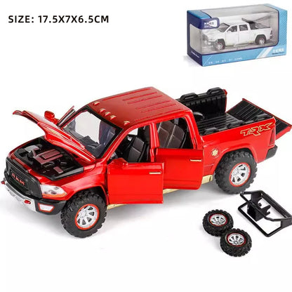 1:32 RAM Pickup Truck Alloy Model – Sound, Light & Spring-Back Action Toy for Kids’ Adventure Play