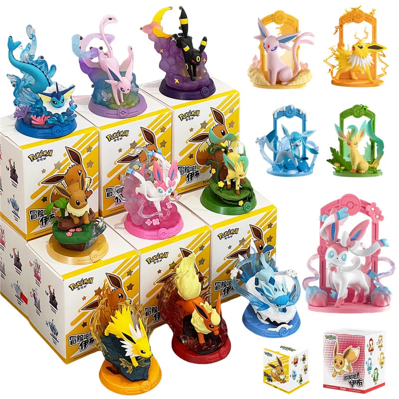 9-Style Pokemon Eeveelution Figures – Espeon, Sylveon, Glaceon, Leafeon, Vaporeon, Umbreon, Flareon Anime Pocket Monster Toy