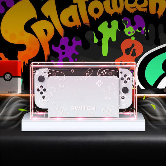 Crystal Clear Protection: Dust Cover for Nintendo Switch OLED - Protective Acrylic Sleeve Display Box - Safeguard Your Console and Games in Style