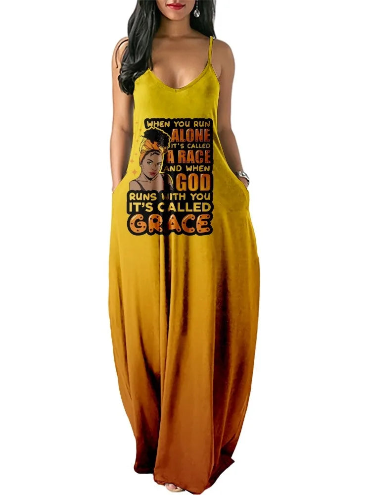 Women’s World Map Beach Dress – Elegant Sexy Long Sundress with Irregular Hem, Sleeveless Spaghetti Straps, Plus Size Summer Dress