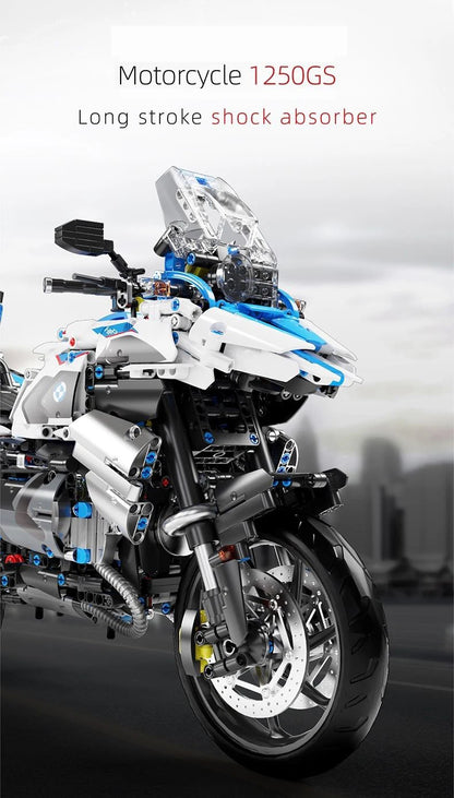High-Tech 1:5 Motorcycle Model – Modular Brick Racing Motorbike Building Set Toy for Boys T4022