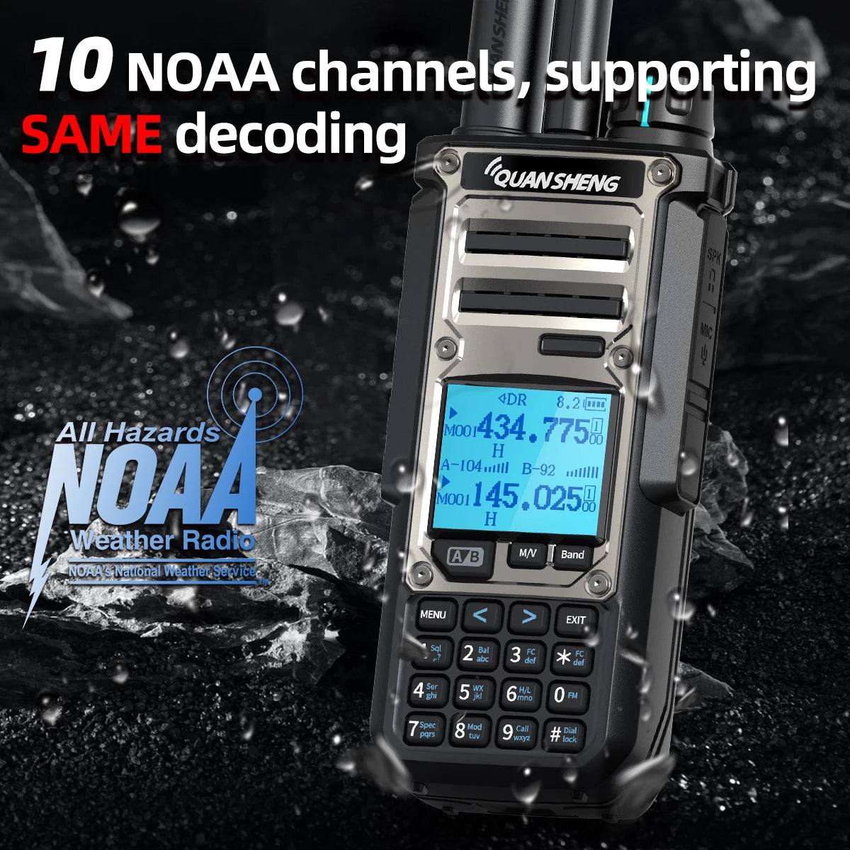 Quansheng TK11-8 10W Walkie Talkie - Dual-Receive CB Radio with 27MHz, CW/LSB, LW/MW/SW, NOAA, and USB-C Charging for UV-K5-8 and TK-11-5