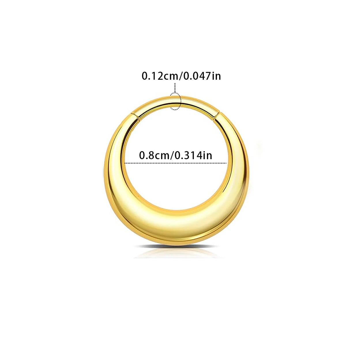 316L Stainless Steel Hoop Nose Ring – Water Drop Hinge Clicker Septum & Cartilage Earring for Women & Men Piercings