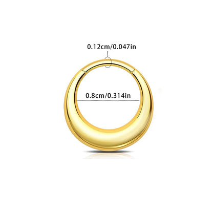 316L Stainless Steel Hoop Nose Ring – Water Drop Hinge Clicker Septum & Cartilage Earring for Women & Men Piercings