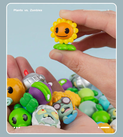 Plants vs Zombies Q Version Mini Figures – Random 4-Style Plant & Zombie Toys for Collection