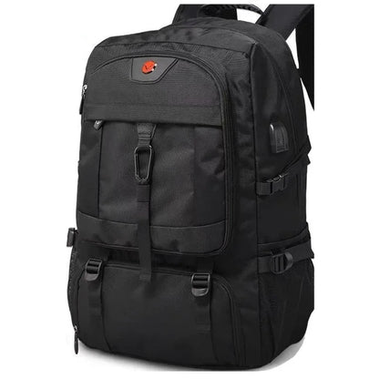 50L/80L Large Travel Backpack for Men – Waterproof Outdoor Sports & Business Bag with Separate Shoe Compartment, Black Storage Backpack