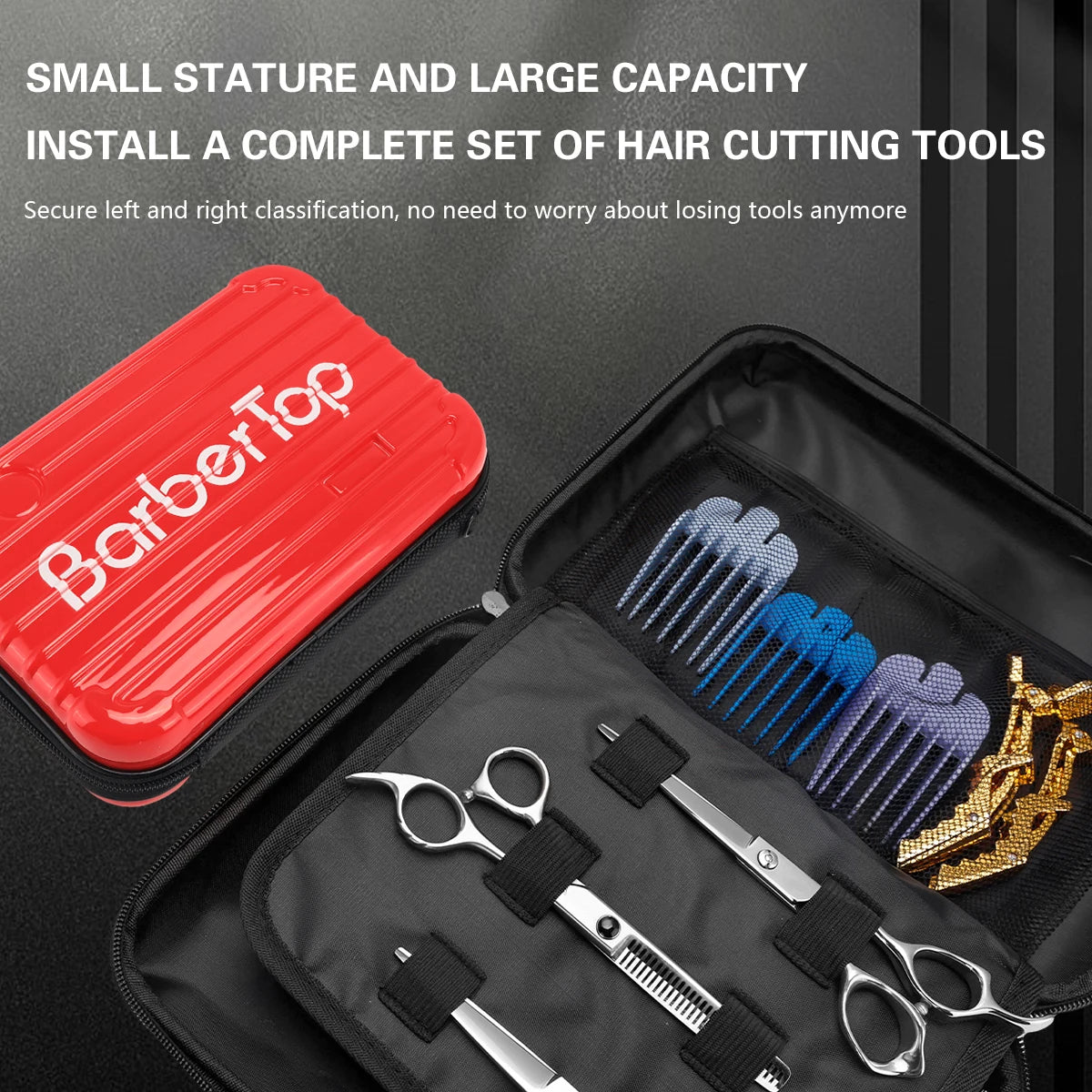 Portable Hair Scissors Case – Waterproof, Shockproof Barber & Beauty Tool Box for Trimmers, Styling & Makeup