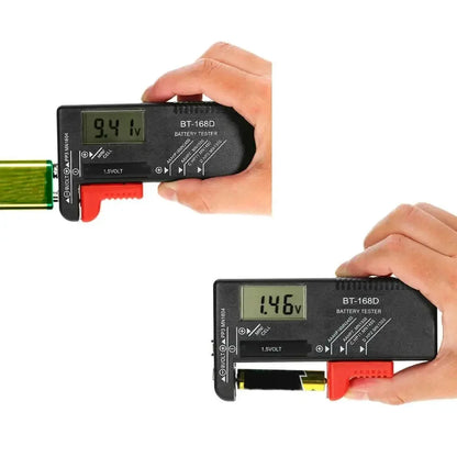 BT-168D Universal Battery Tester | Digital LCD Voltage Tester for AA, AAA, 9V, 1.5V, and Button Cell Batteries