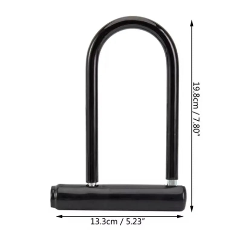 Portable Bicycle U-Lock – Anti-Theft Safety Lock for MTB, Road Bikes, Motorcycles, Scooters, with Key