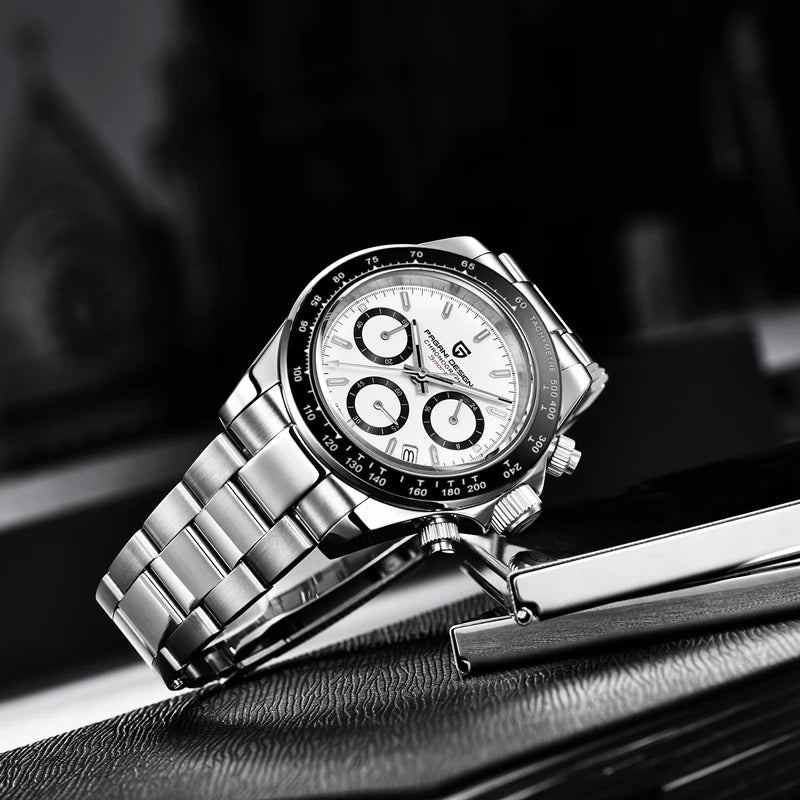 PAGANI DESIGN 2024 Quartz Men's Luxury Business Watch – Chronograph VK63 Waterproof