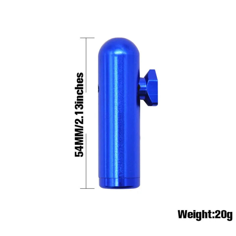 Mini Aluminum Snuff Tube - 54mm Colored Metal Round Nose Bullet-Style Container