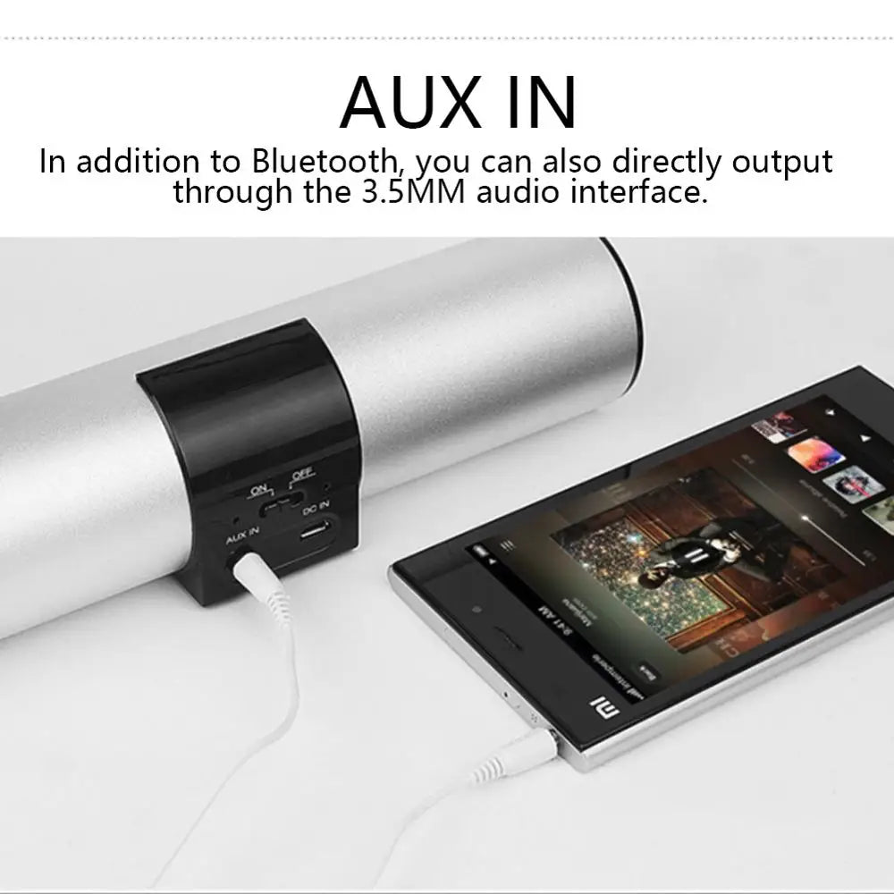 Phone & Tablet Stand with Bluetooth Speaker - Portable Bass Stereo Soundbar for iPad and Mobile Devices
