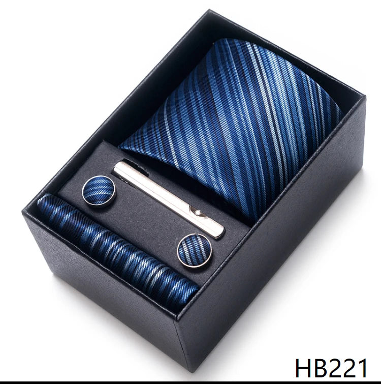 Men’s Tie and Pocket Square Gift Set – 2023 Mixed Colors Paisley Necktie in Box, Wedding Suit Accessory
