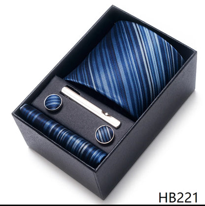 Men’s Tie and Pocket Square Gift Set – 2023 Mixed Colors Paisley Necktie in Box, Wedding Suit Accessory