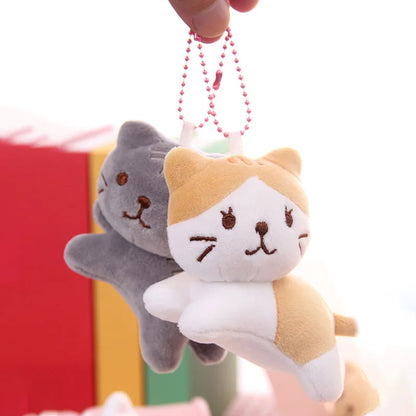 Six-Color Cute Cartoon Cat Plush Pendant - Tilt-Head Kitten Doll for Backpacks, Christmas, Halloween, and Gifts