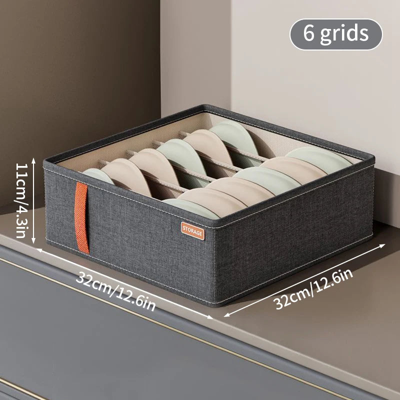 Foldable Underwear Storage Box – Non-Woven Organizer for Panties, Bra, Socks, Clothes Separator for Bedroom Drawers & Wardrobe