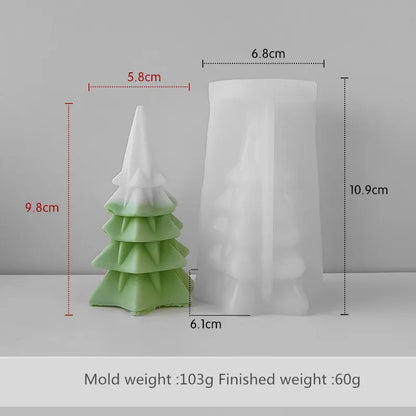 3D Origami Christmas Tree Silicone Mold — DIY Aroma Candle, Plaster & Gel Mold for Handmade Creative Holiday Decorations
