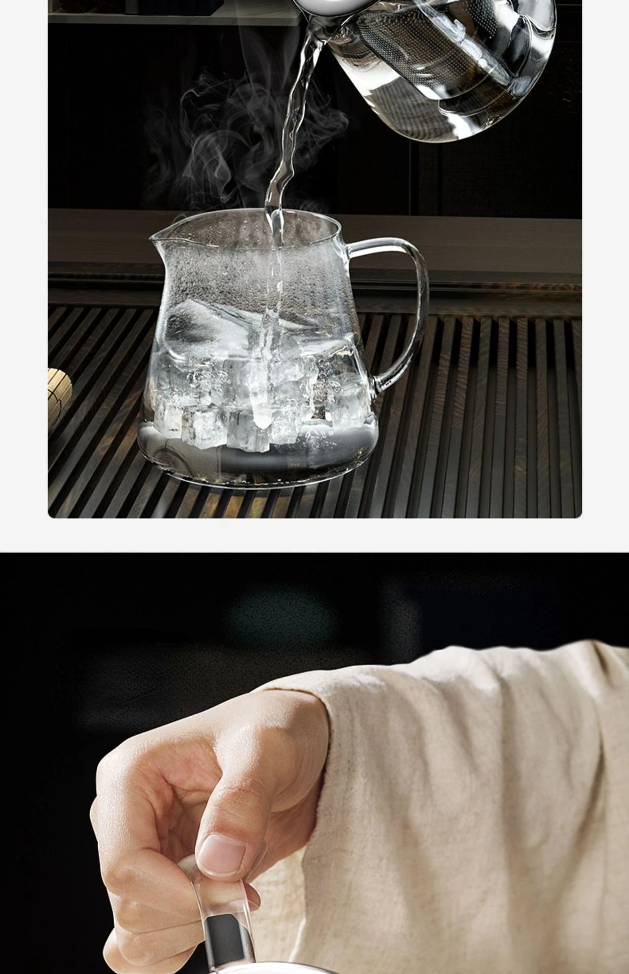 Heat-Resistant Glass Teapot with Stainless Steel Tea Strainer Infuser – Flower Kettle Kung Fu Teaware Set for Puer & Oolong Tea