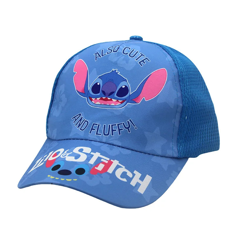 Kids Anime Stitch Mesh Baseball Cap – Kawaii Lilo & Stitch Angel Sun Hat for Outdoor Travel & Gifts