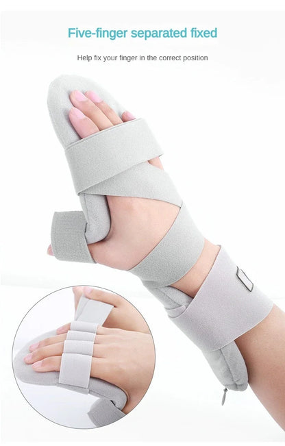 Adjustable Stroke Hand Brace — Finger and Wrist Support Splint for Night Use, Arthritis & Tendonitis Rehabilitation