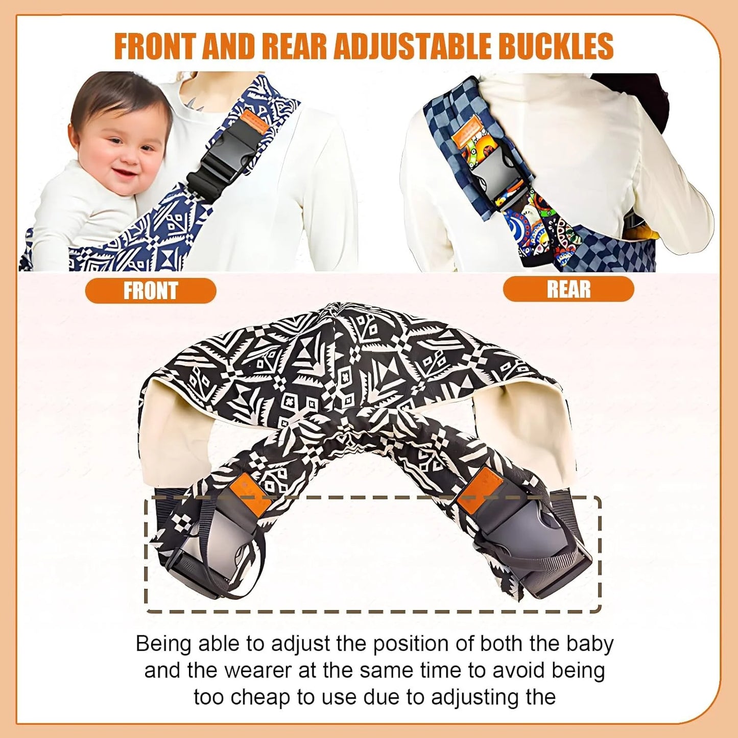 Newborn Baby Carrier Crossbody Wrap – Adjustable Hip-Seat Sling Bag for Toddlers, Portable Infant Travel Bag