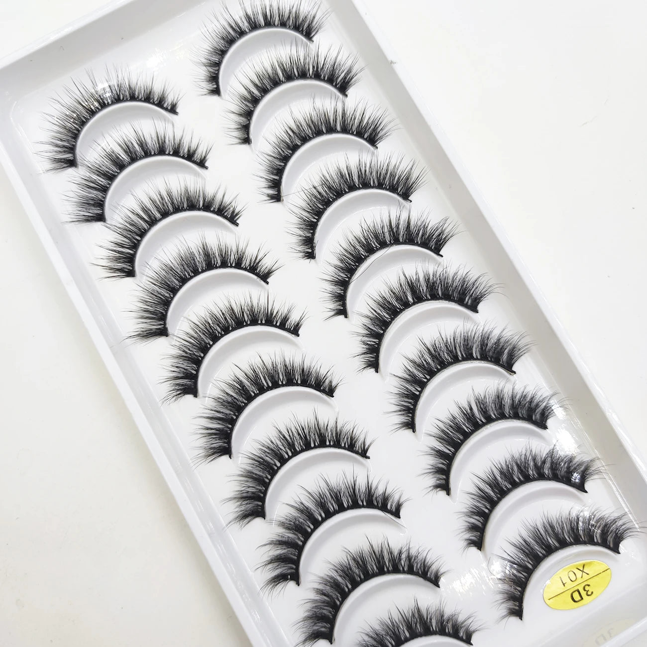 10 Pairs 3D Mink False Eyelashes – Soft Natural Cross Messy Dense Lash Extensions Makeup