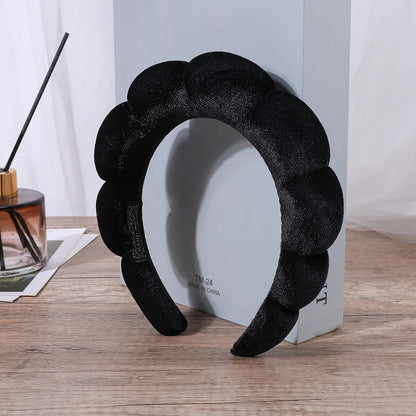 Sponge Headband for Women & Girls - Puffy Hair Band, Bubble Terry Cloth Makeup & Spa Accessory, Retro Hairwear