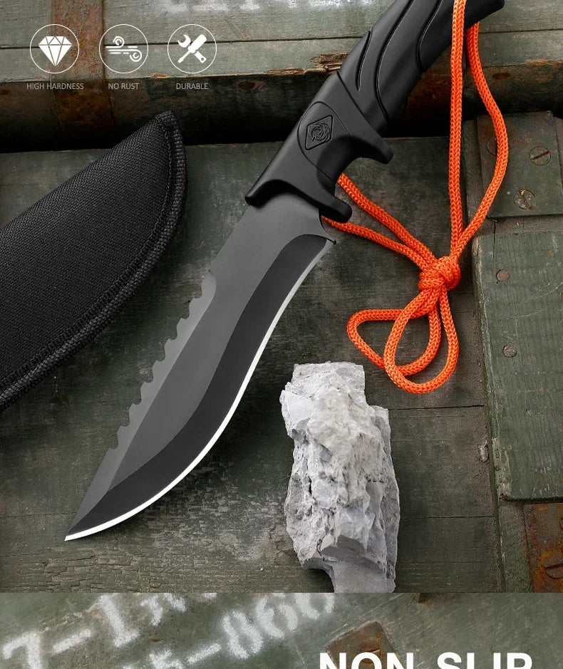 Outdoor Tactical Straight Knife — Portable EDC Survival & Self-Defense Tool