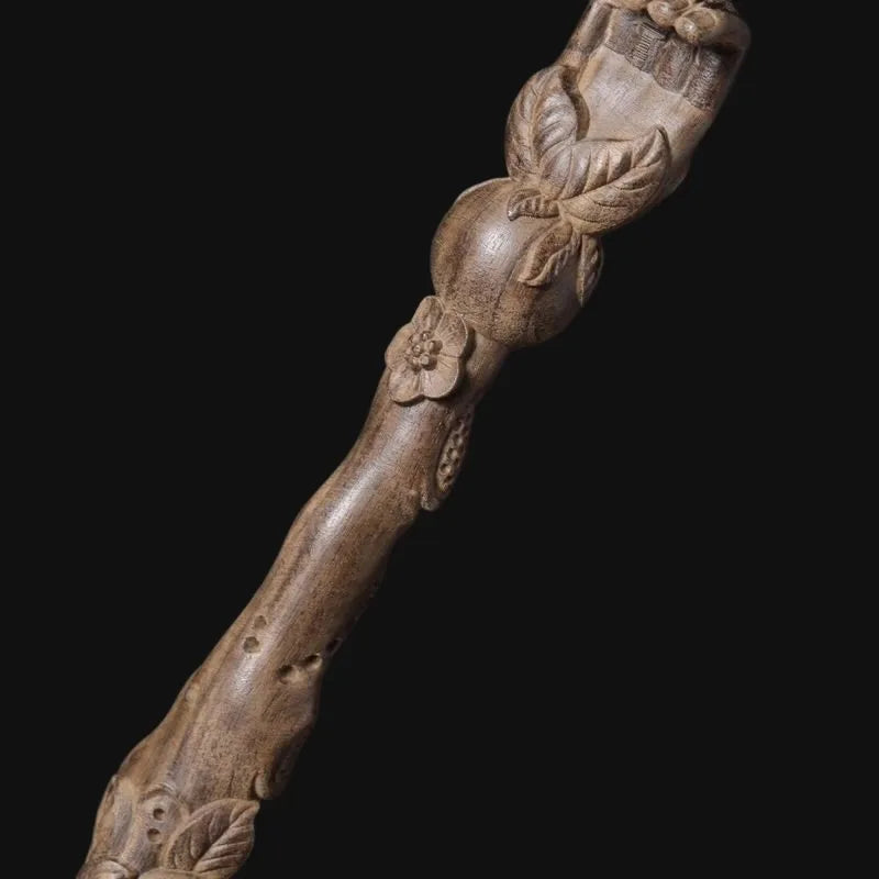 Premium Agarwood Monkey Back Scratcher - 15-Inch Hand-Carved Wooden Body Massager & Zen Decor