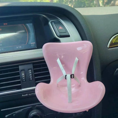 New 15-17cm Labubu Doll Safety Seat – Cute Doll Air Outlet Aromatherapy Decoration for Car Interior