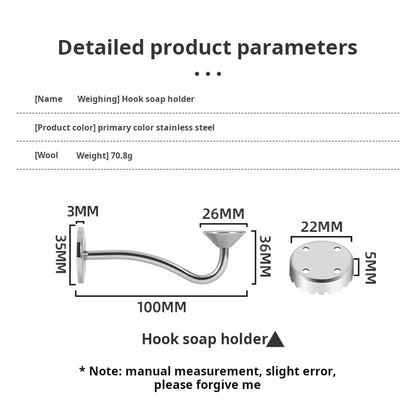 Adhesive Magnetic Soap Holder – No-Hole Stainless Steel, Corrosion-Resistant Wall-Mounted Soap Rack