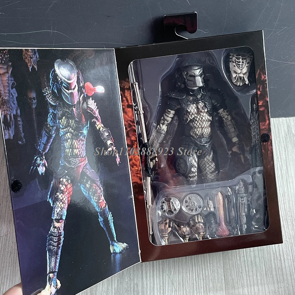 NECA Predator Figure — Ultimate Shaman Elder Armored Jungle Hunter with Snake Vision, Alien Model Toy Gift