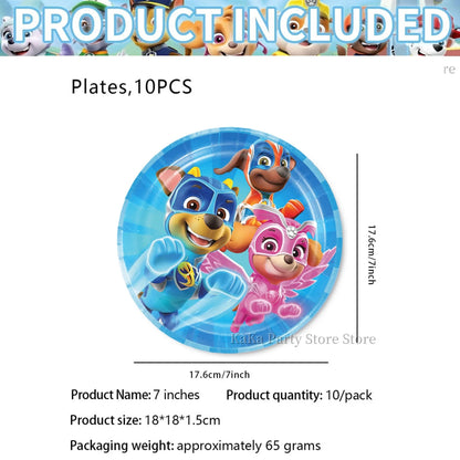 PAW Patrol Birthday Party Supplies Set – Tablecloth, Plates, Cups & Balloons Kids Party Decor for Birthday, Baby Shower & Favors