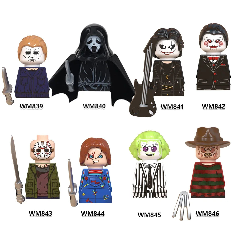 Horror Movie Action Figure Building Blocks – M3gan, Nun & Ash Terrifier Halloween Toy Gift
