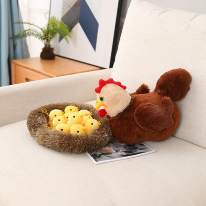 Swan & Chick Family Plush Toy — Lifelike Mother and Baby Stuffed Animals with Nest for Kids