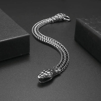 Ethnic Wind Dragon Bracelet – Vintage Silver Plated Cuff Bangle, Motorcycle Riding Charm Jewelry Gift for Men