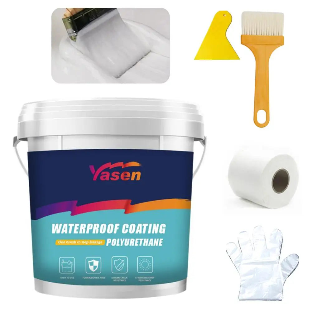 1000g Water-Based Polyurethane Waterproof Coating - Exterior Wall, Roof, and Bathroom Leak Repair Sealant