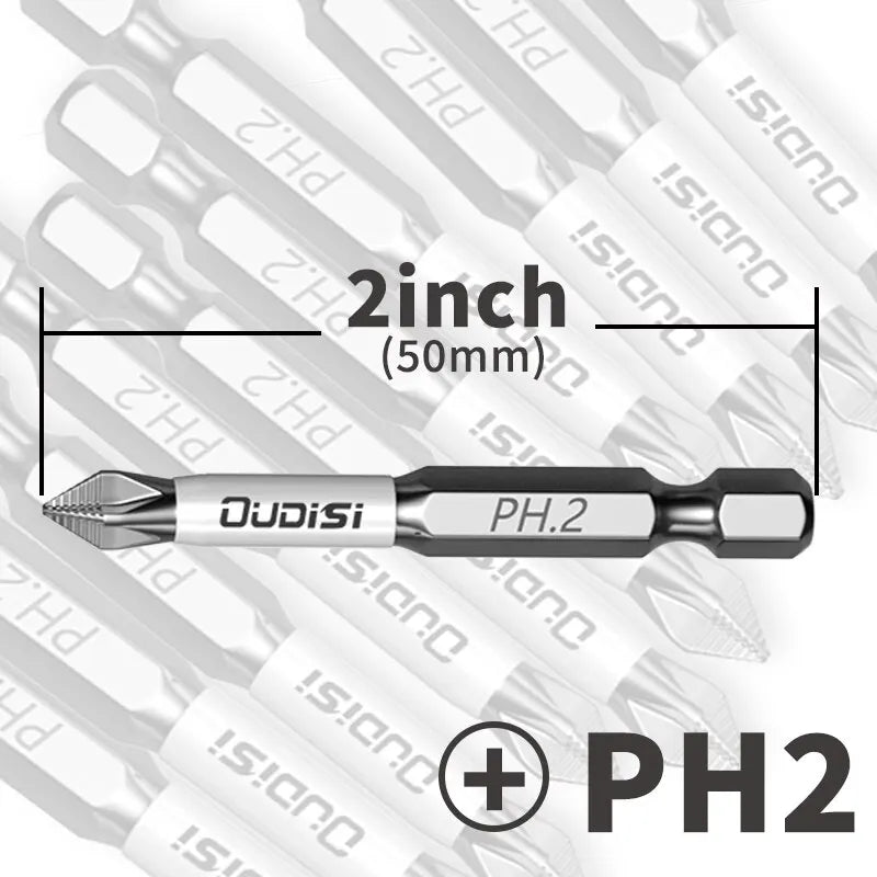 50mm/2-Inch Phillips PH2 Impact Screwdriver Bit - Ideal for Plastic, Wood, and Metal Projects!
