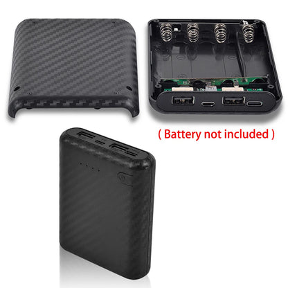 4x18650 Battery Charger Case - DIY Portable Power Bank Box with No-Solder Battery Assembly