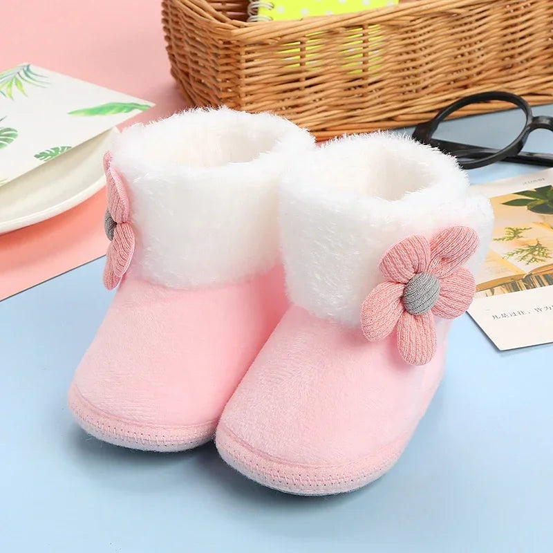 Newborn Baby Shoes — Soft Pompom Snow Boots for Girls & Boys, Warm Winter Toddler Booties